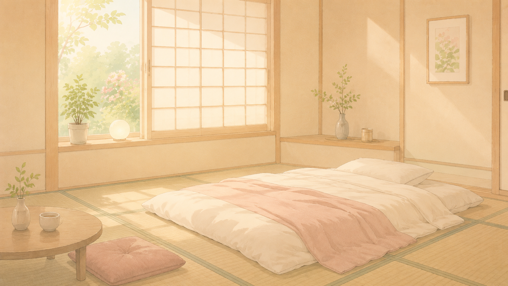 やわらかな布団と、穏やかな朝の光
